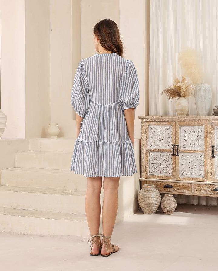 Mia Babydoll Dress Blue / White Stripe