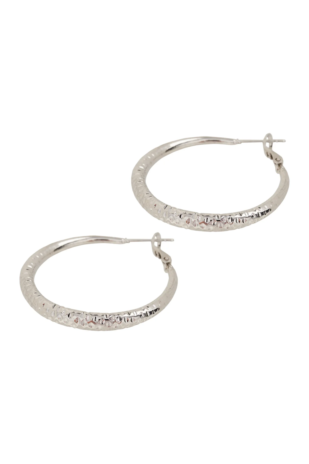 Eb & Ive - Norse Textured Hoop Earring Silver