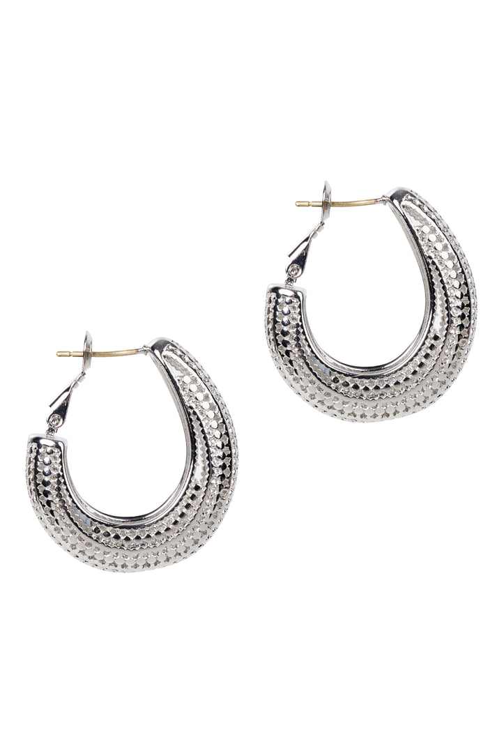 Eb & Ive - Eden Silver Hoop Earring Mesh