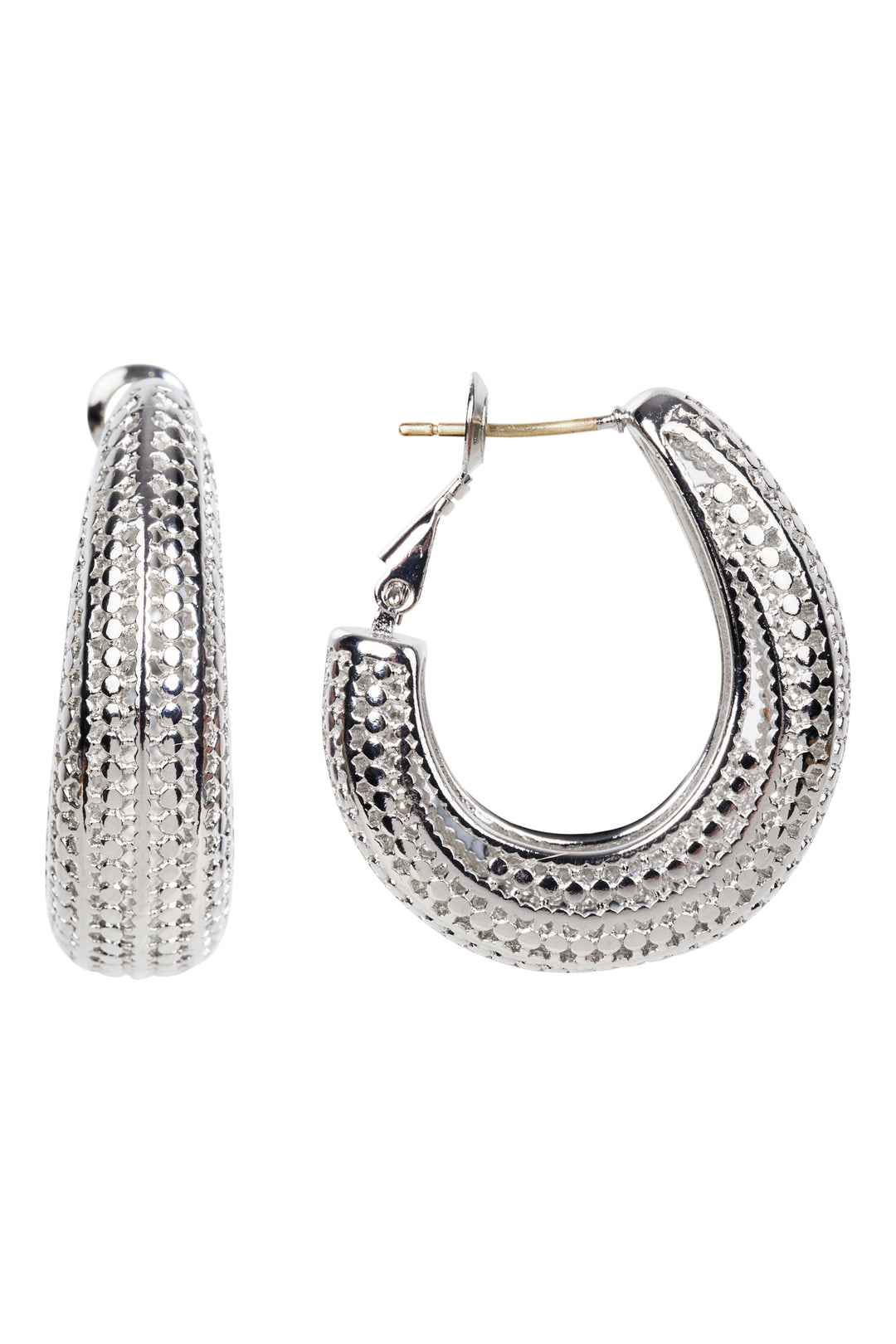 Eb & Ive - Eden Silver Hoop Earring Mesh