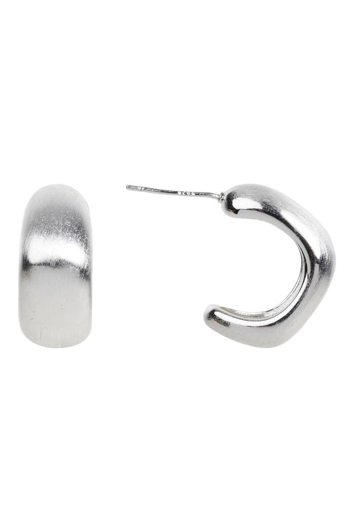Eb & Ive - Heritage Satin Earring Silver Hoop