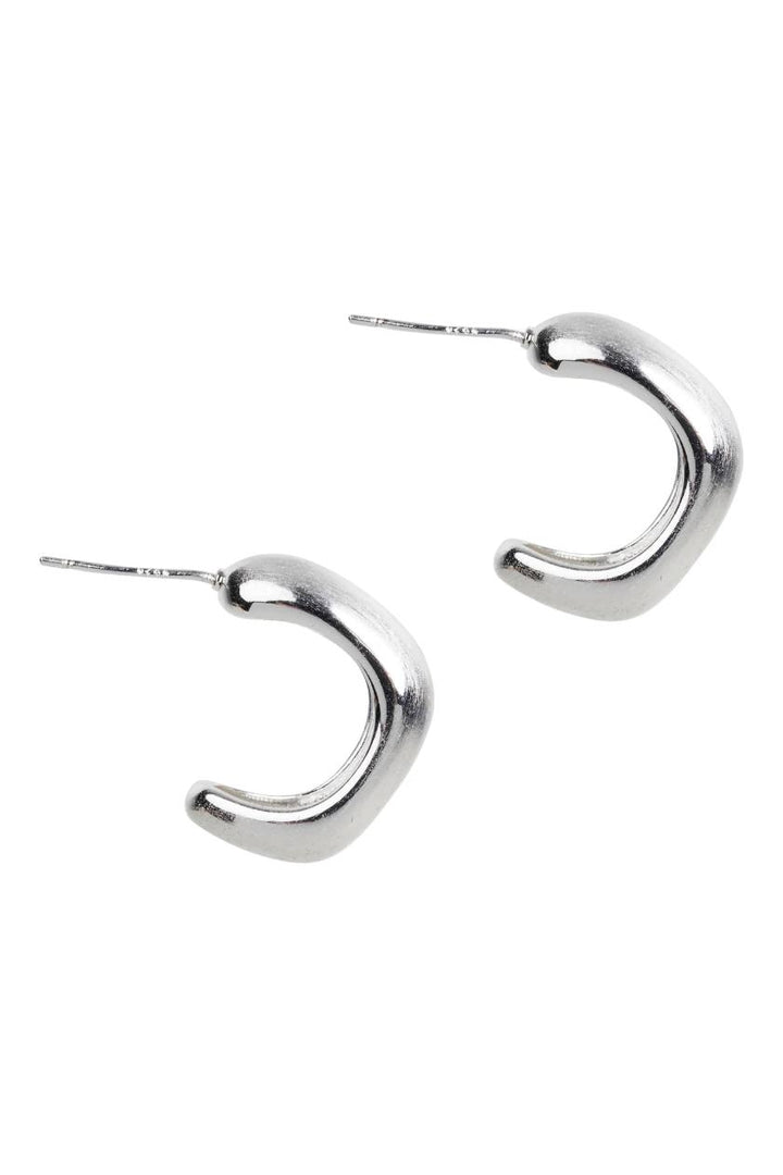 Eb & Ive - Heritage Satin Earring Silver Hoop