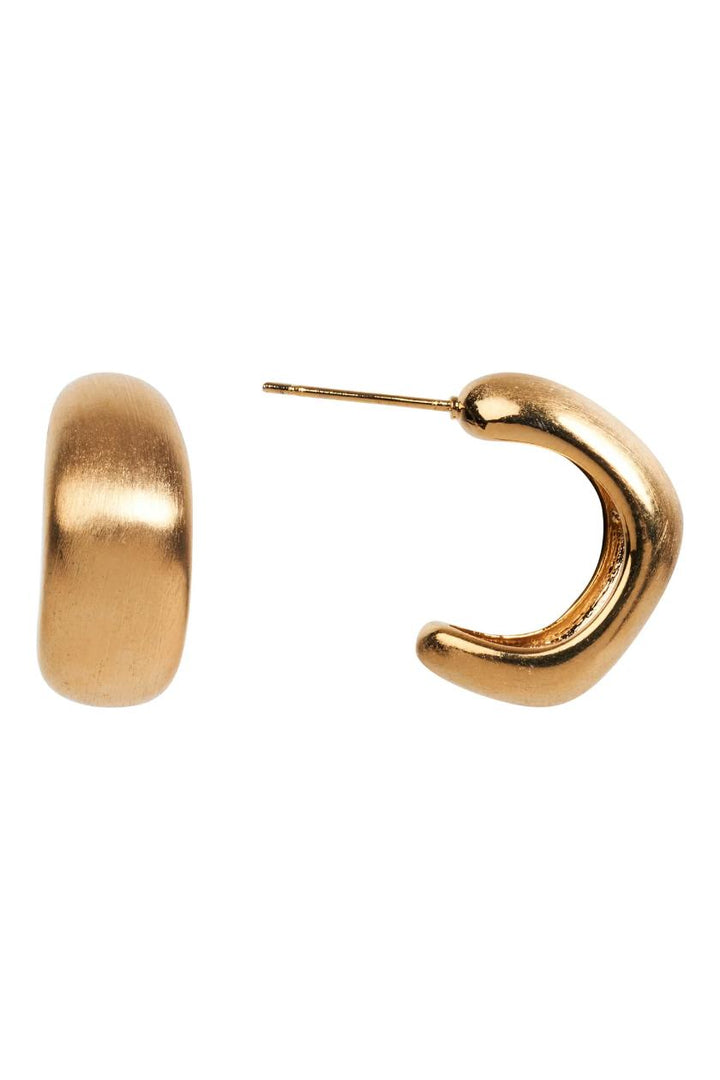 Eb & Ive - Heritage Satin Earring Gold Hoop