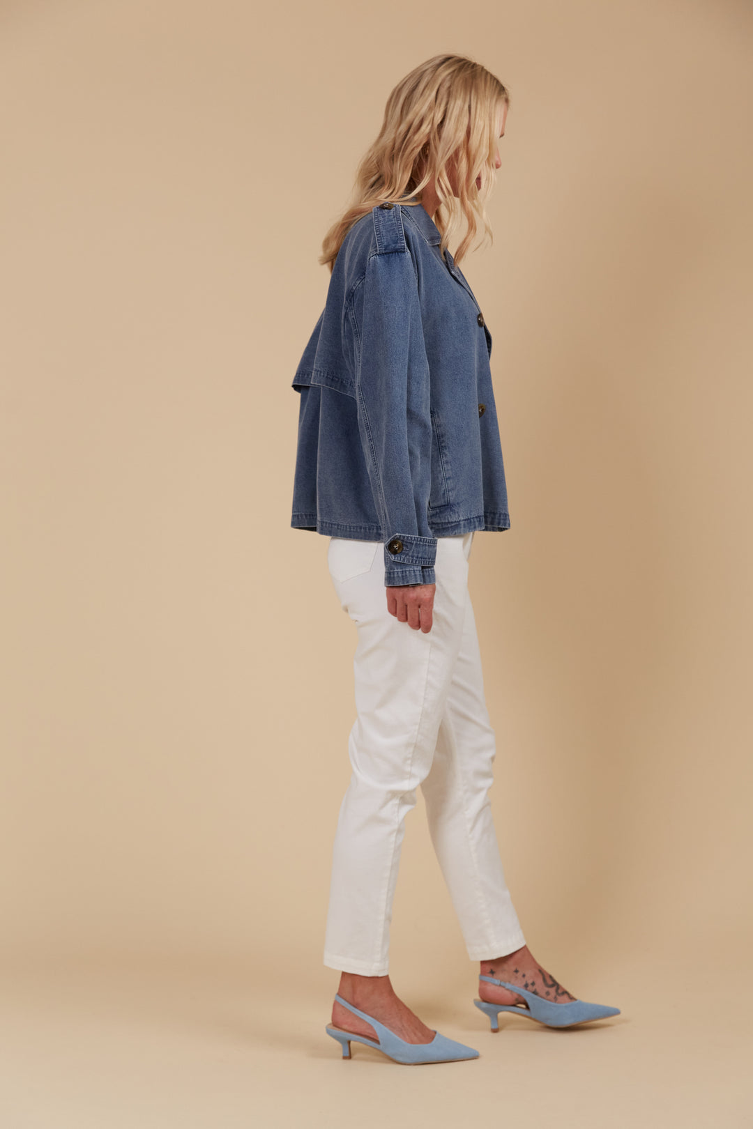 Isle Of Mine - Freya Crop Trench Denim