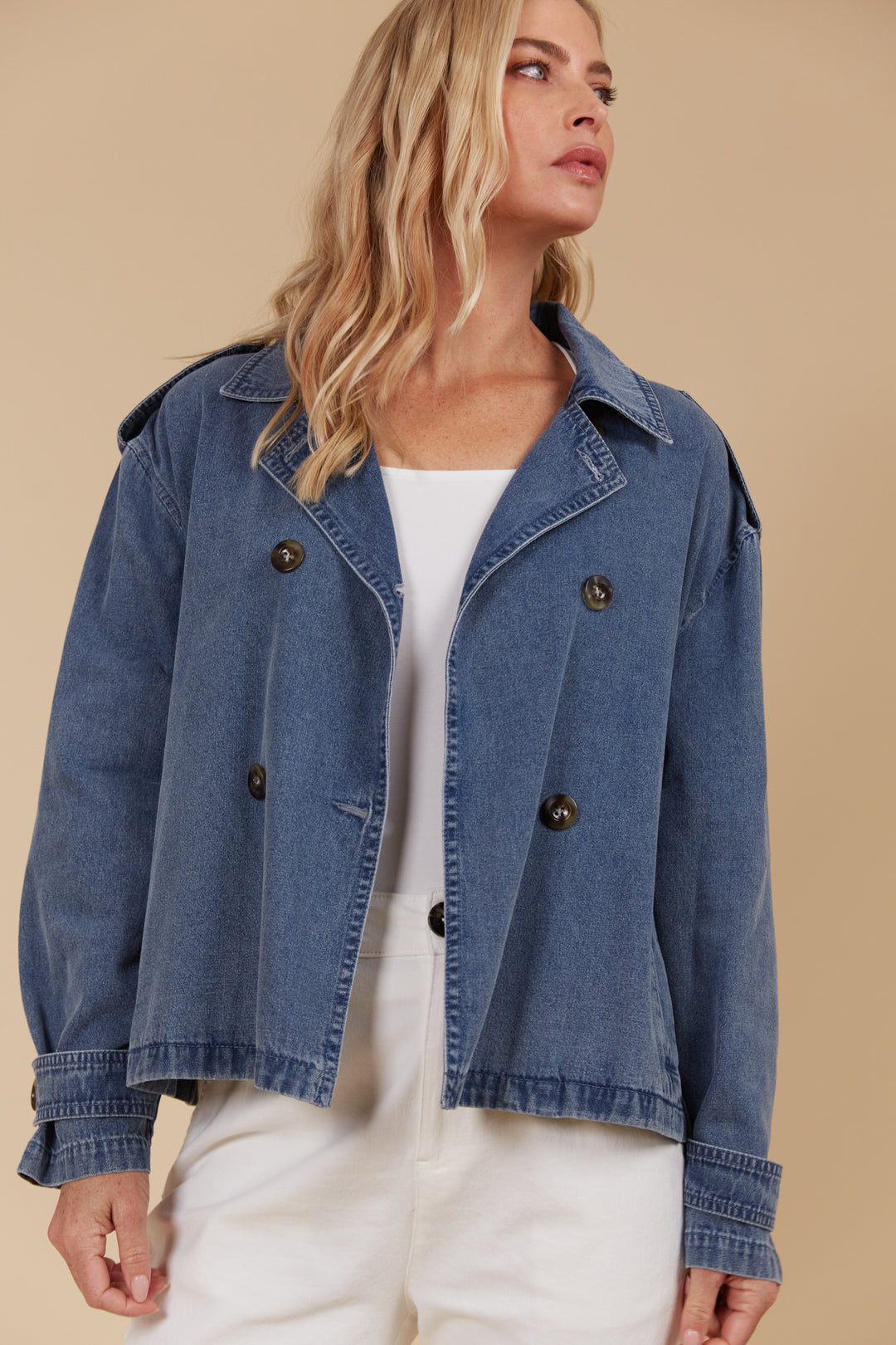 Isle Of Mine - Freya Crop Trench Denim