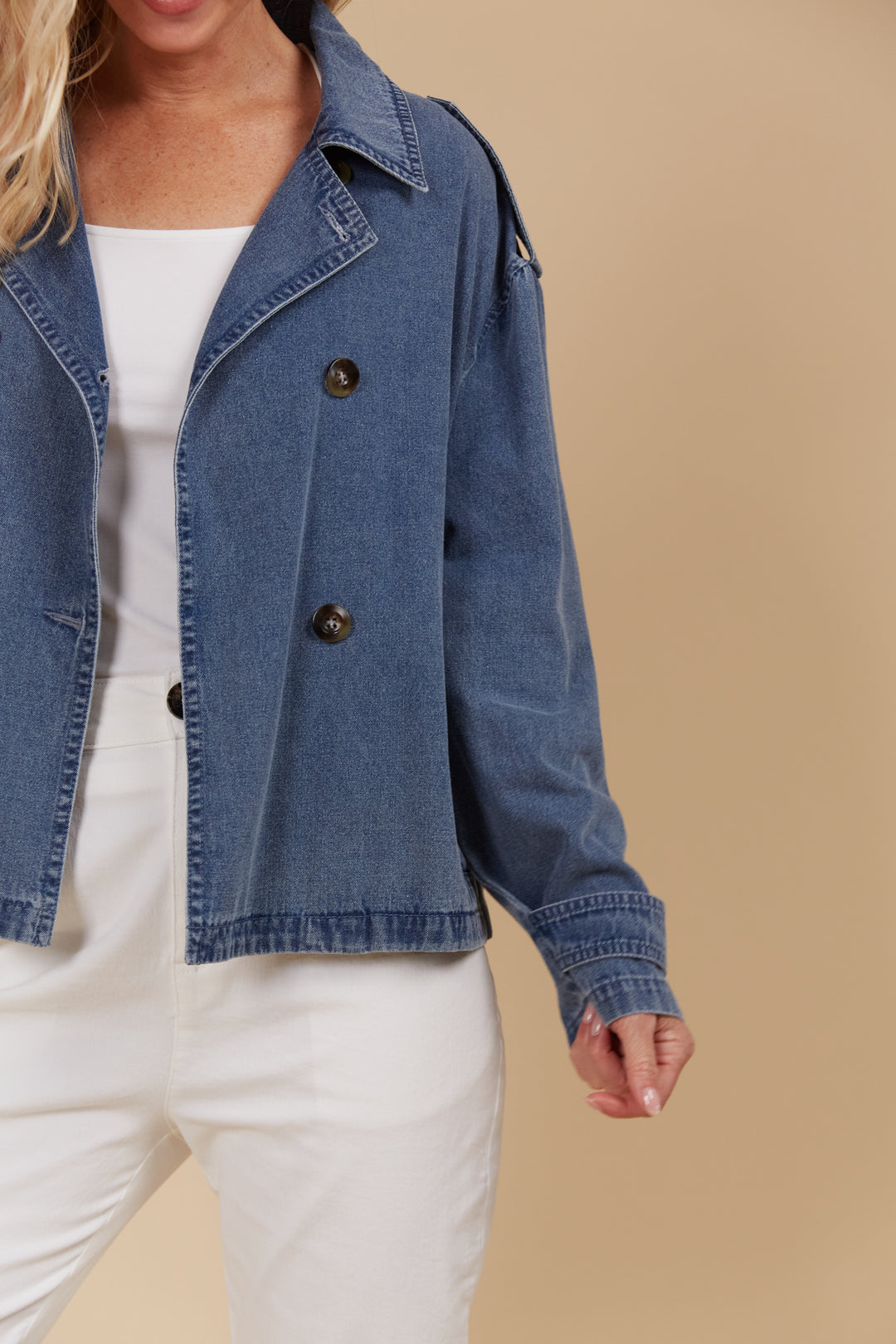 Isle Of Mine - Freya Crop Trench Denim