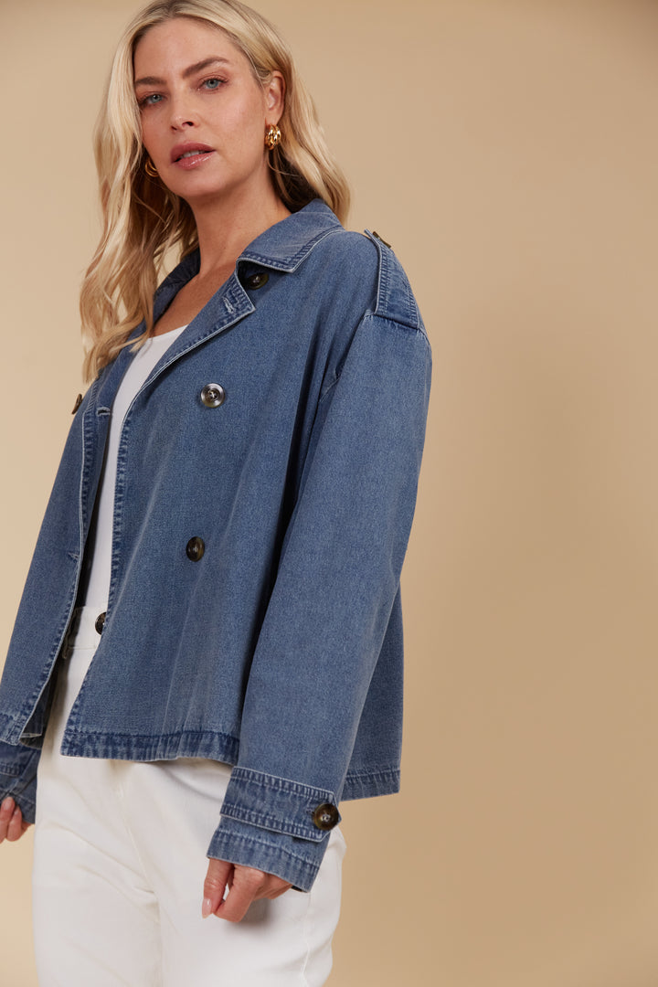 Isle Of Mine - Freya Crop Trench Denim