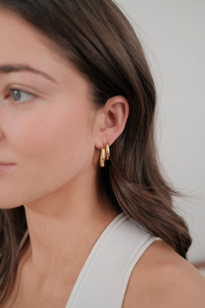 Zafino - Cleo Medium Hoop Earrings Gold