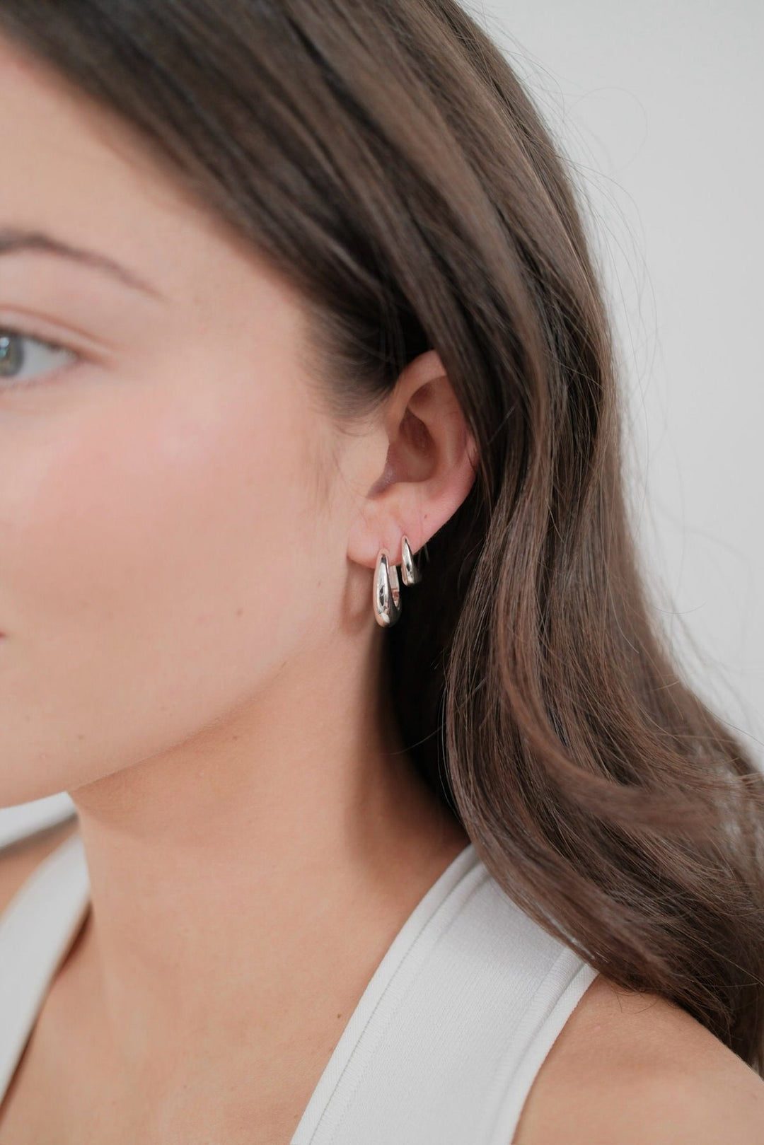Zafino - Cleo Medium Hoop Earrings Silver