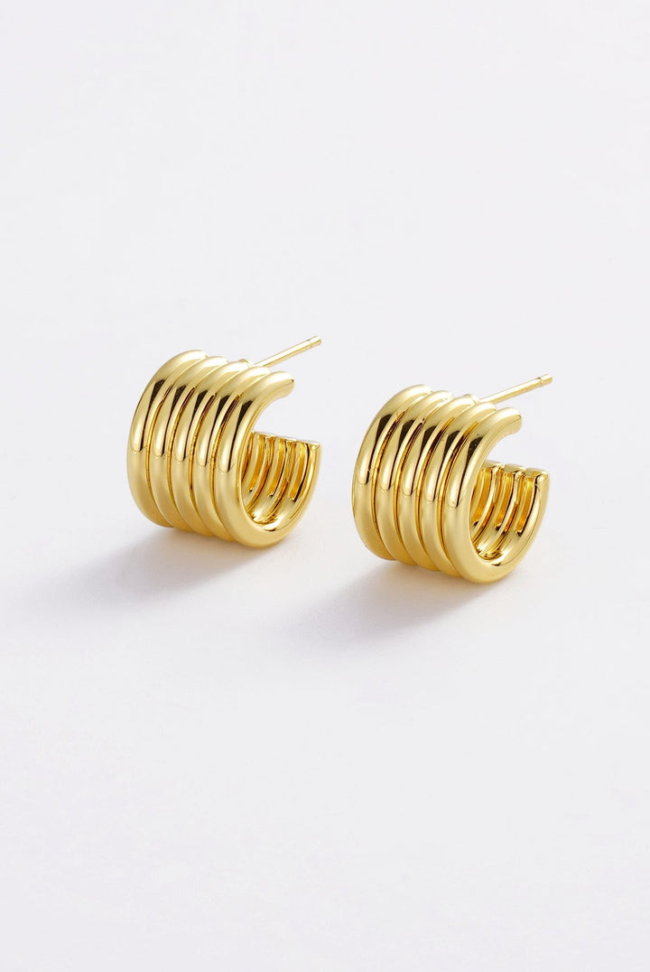 Zafino - Jade Hoop Earrings Gold