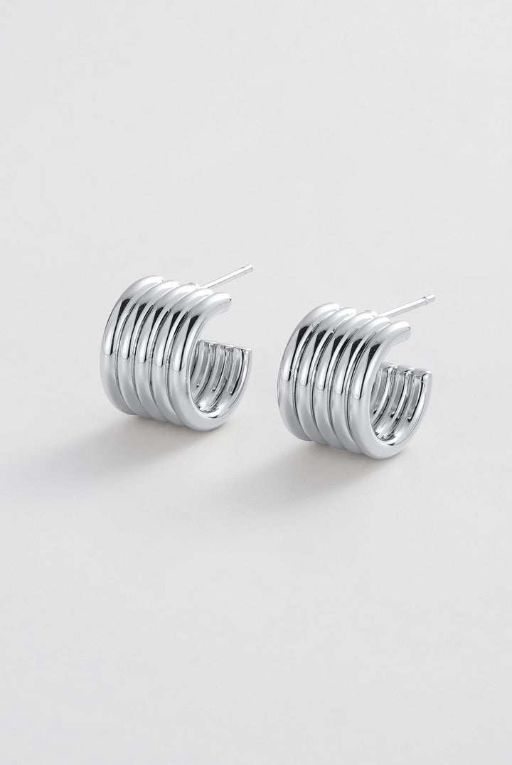 Zafino - Jade Hoop Earrings Silver