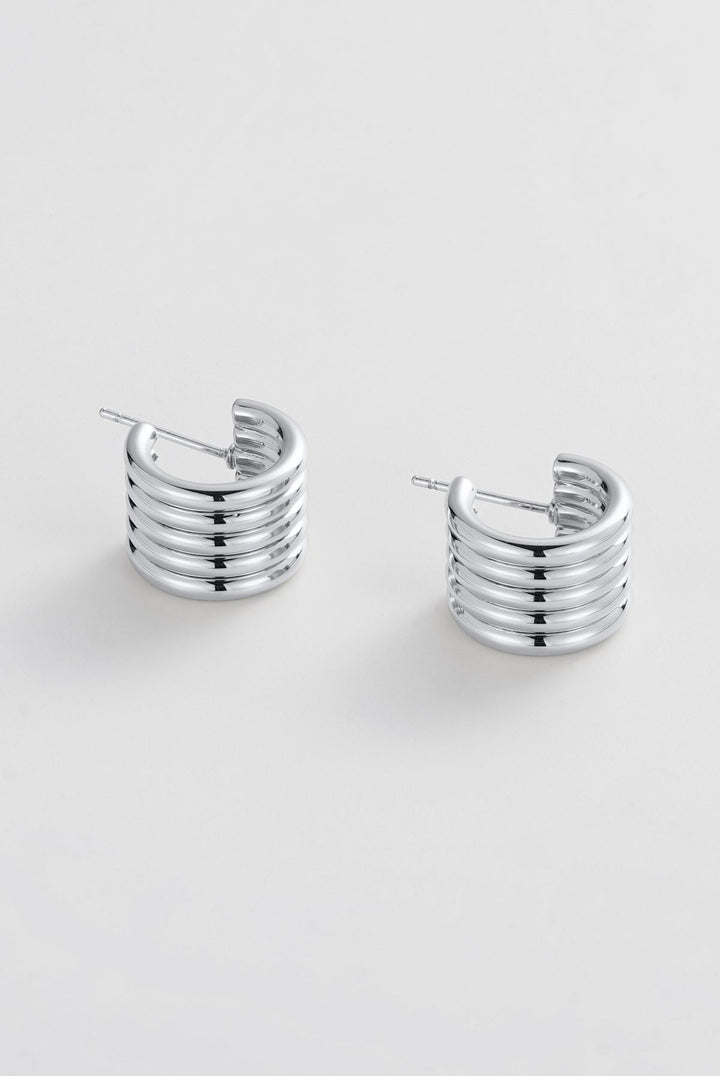 Zafino - Jade Hoop Earrings Silver