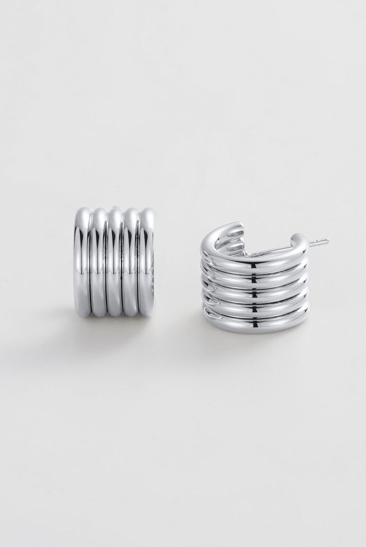 Zafino - Jade Hoop Earrings Silver