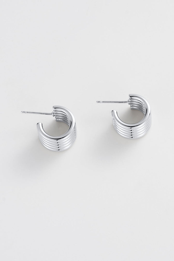 Zafino - Jade Hoop Earrings Silver
