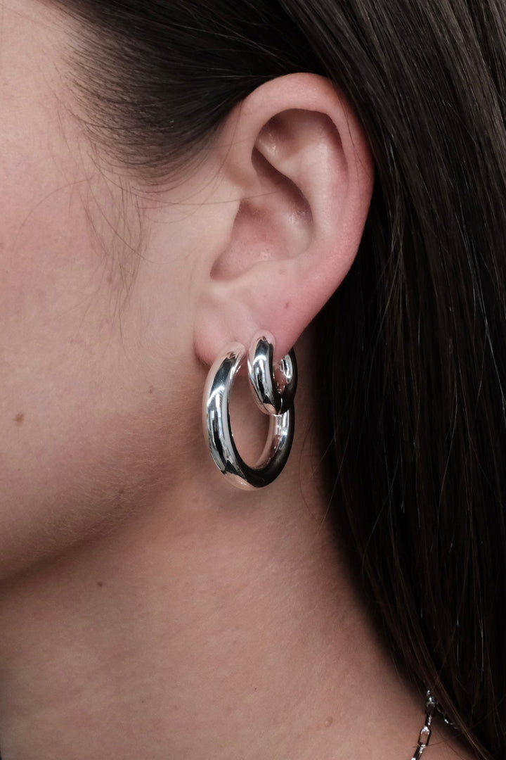 Zafino - Lina Large Hoop Earrings Silver