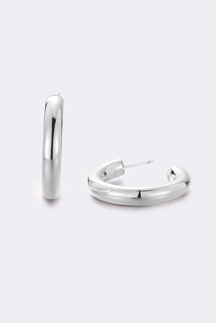 Zafino - Lina Large Hoop Earrings Silver
