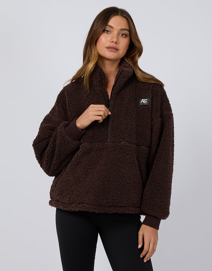 All About Eve - Amara Quarter Zip Teddy Brown