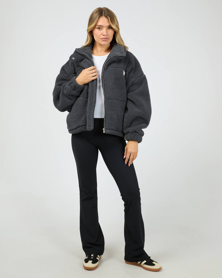 All About Eve - Cosy Club Teddy Jacket Charcoal