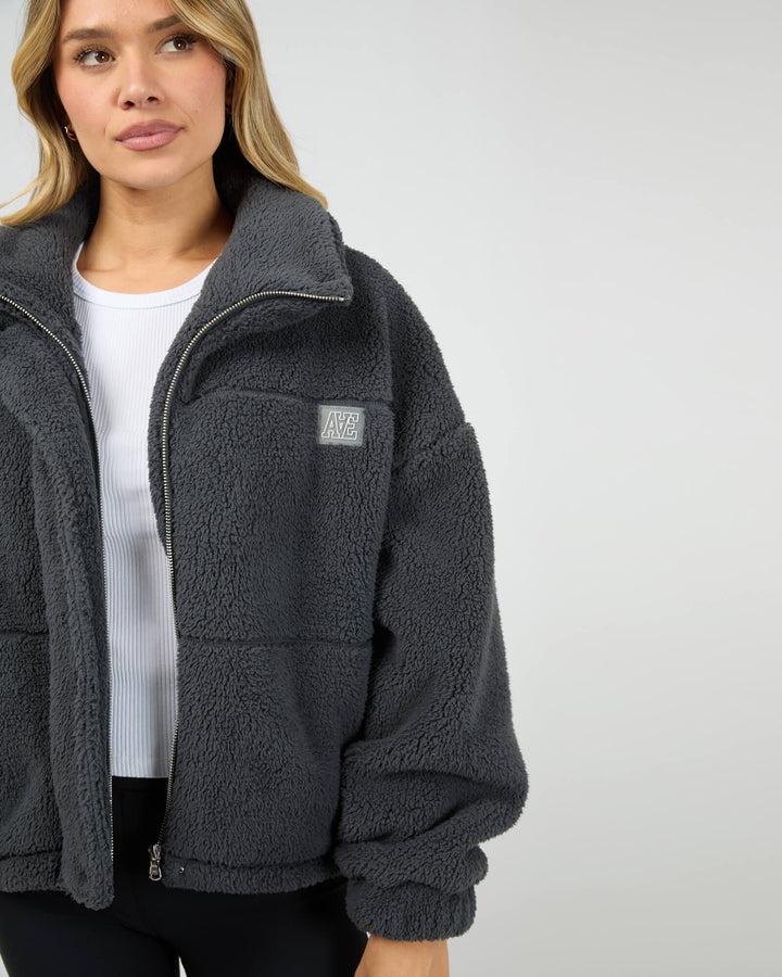 All About Eve - Cosy Club Teddy Jacket Charcoal