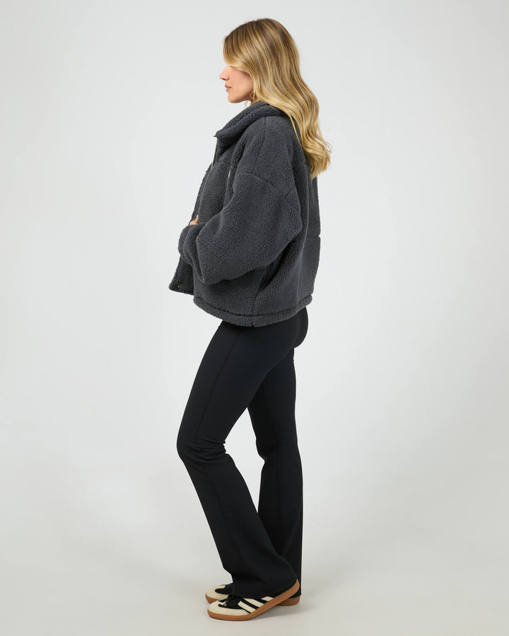 All About Eve - Cosy Club Teddy Jacket Charcoal
