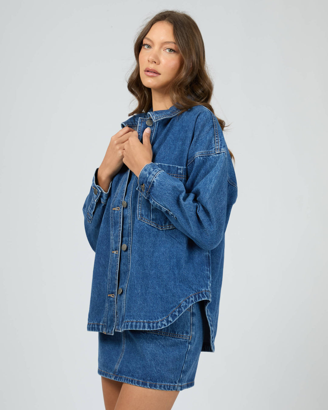 All About Eve - Dale Denim Shacket Heritage Blue