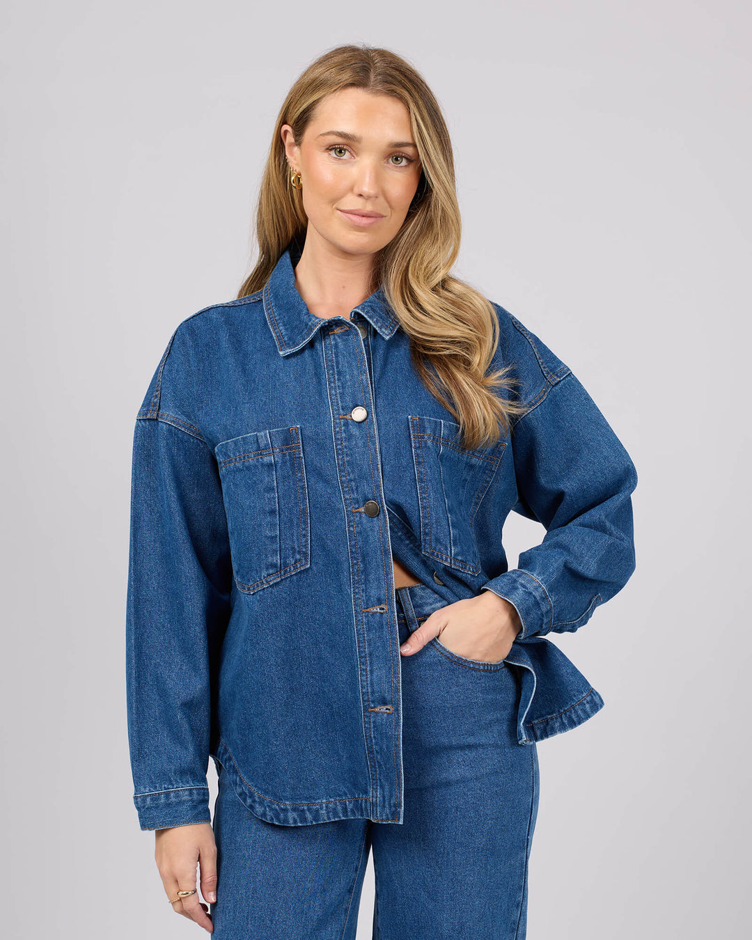 All About Eve - Dale Denim Shacket Heritage Blue