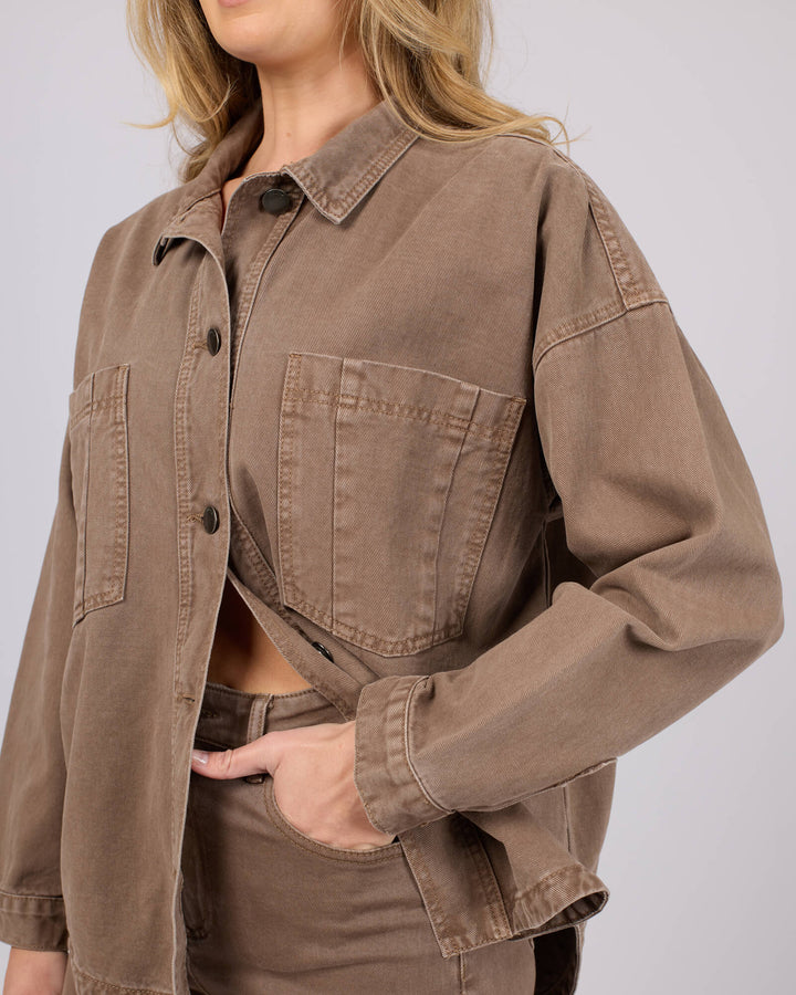 All About Eve - Dale Denim Shacket Cocoa