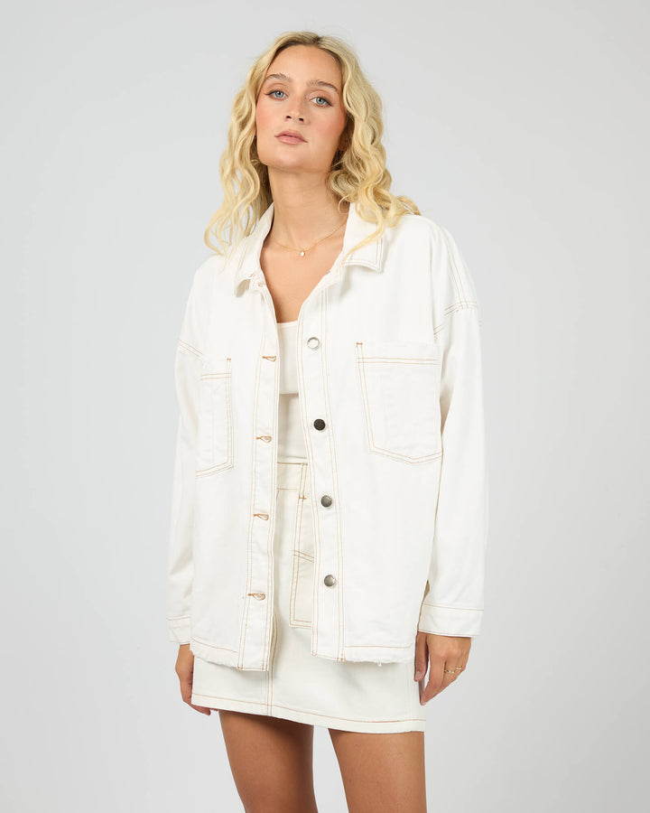 All About Eve - Dale Denim Shacket Vintage White