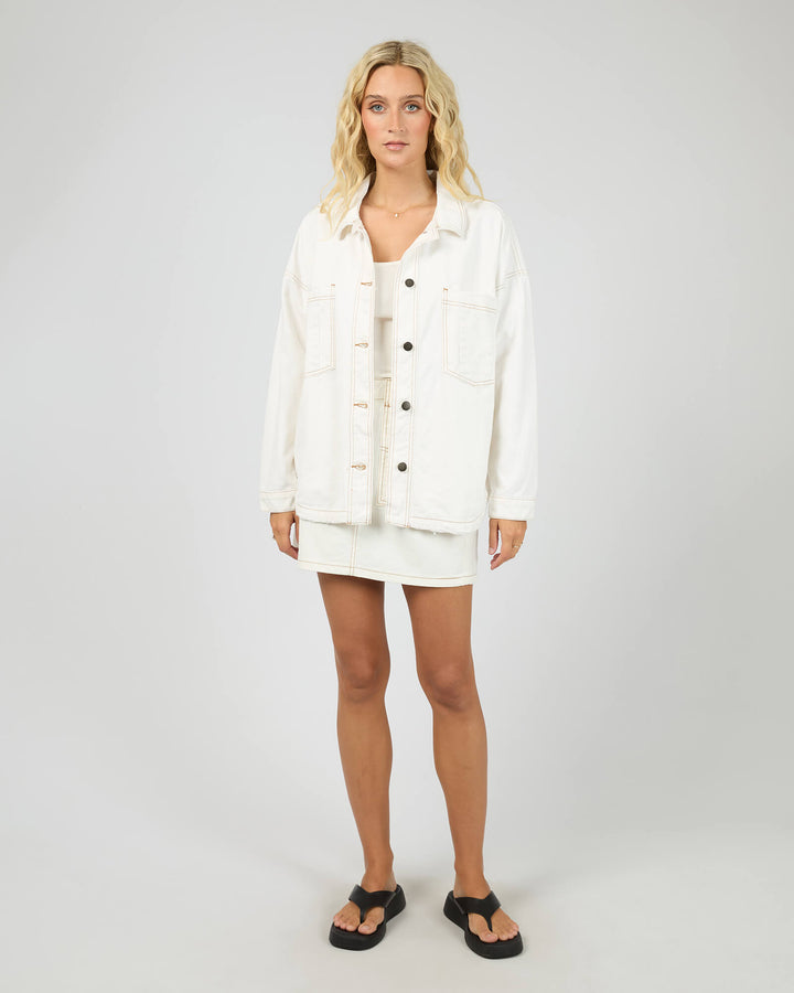All About Eve - Dale Denim Shacket Vintage White