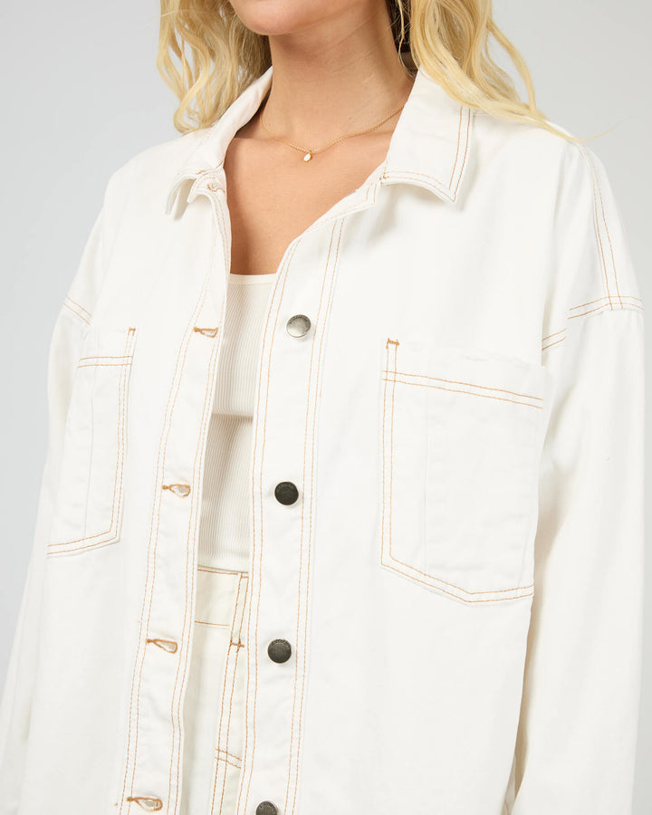 All About Eve - Dale Denim Shacket Vintage White