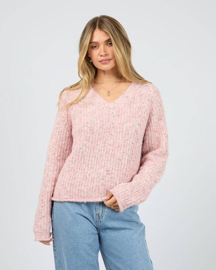 All About Eve - Devon V Neck Jumper Pale Pink