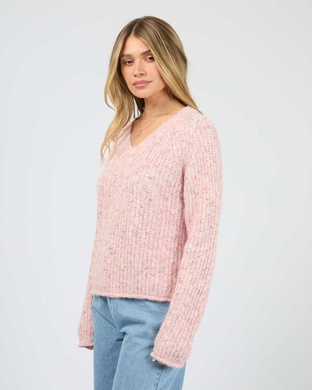All About Eve - Devon V Neck Jumper Pale Pink