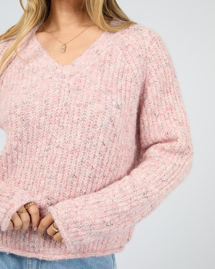 All About Eve - Devon V Neck Jumper Pale Pink