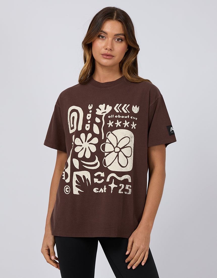 All About Eve - Elements Oversized Tee Brown