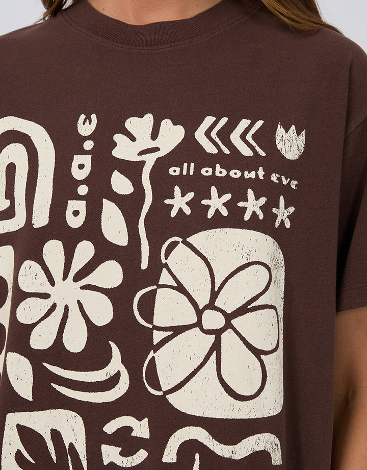 All About Eve - Elements Oversized Tee Brown
