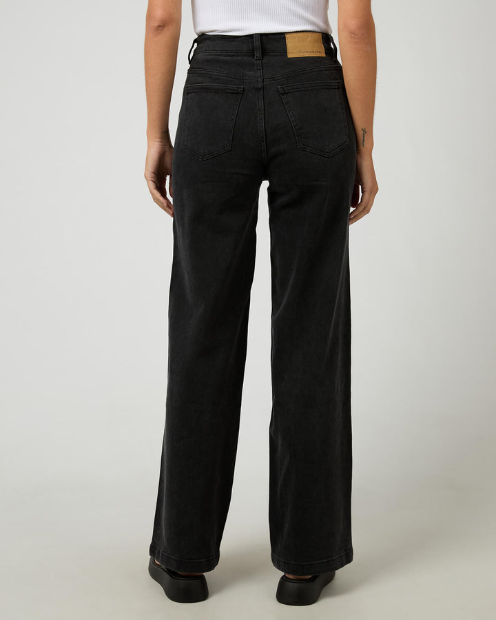 All About Eve - Jacqui Wide Leg Jean Washed Black