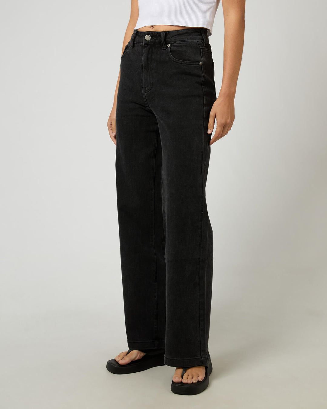 All About Eve - Jacqui Wide Leg Jean Washed Black