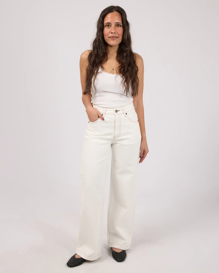 All About Eve - Jacqui Wide Leg Petite Denim Vintage White