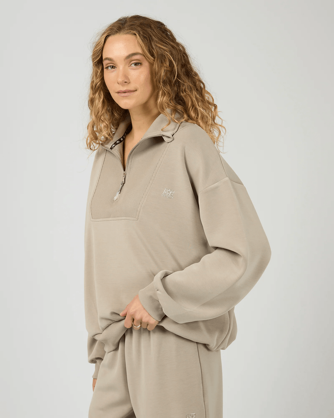 All About Eve - Luxe Active 1/4 Zip Stone