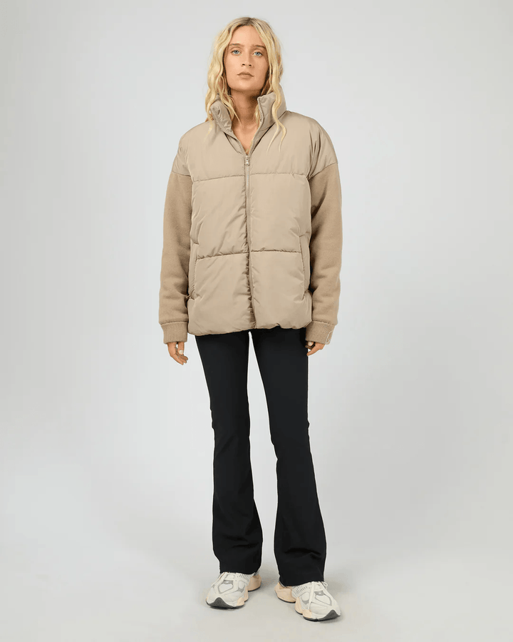 All About Eve - Luxe Knit Puffer Jacket Stone