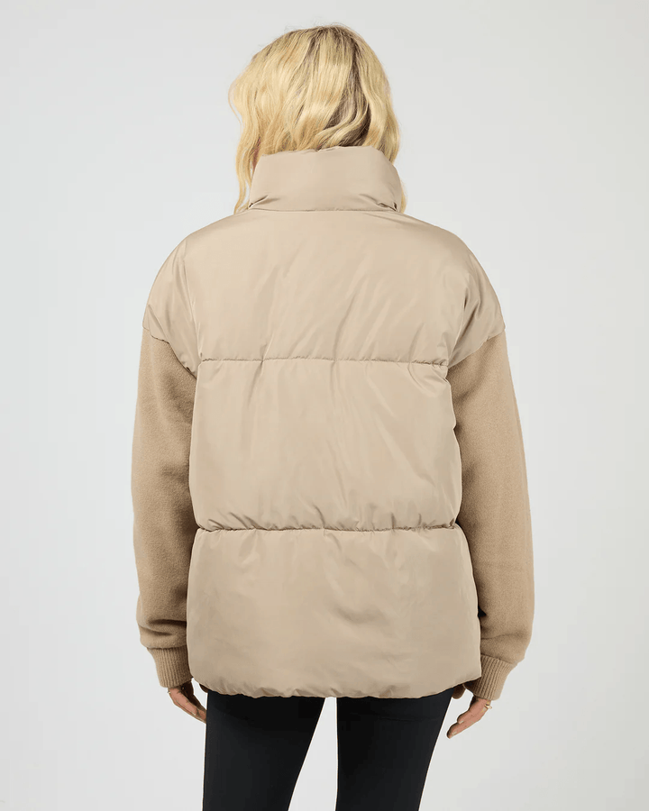 All About Eve - Luxe Knit Puffer Jacket Stone