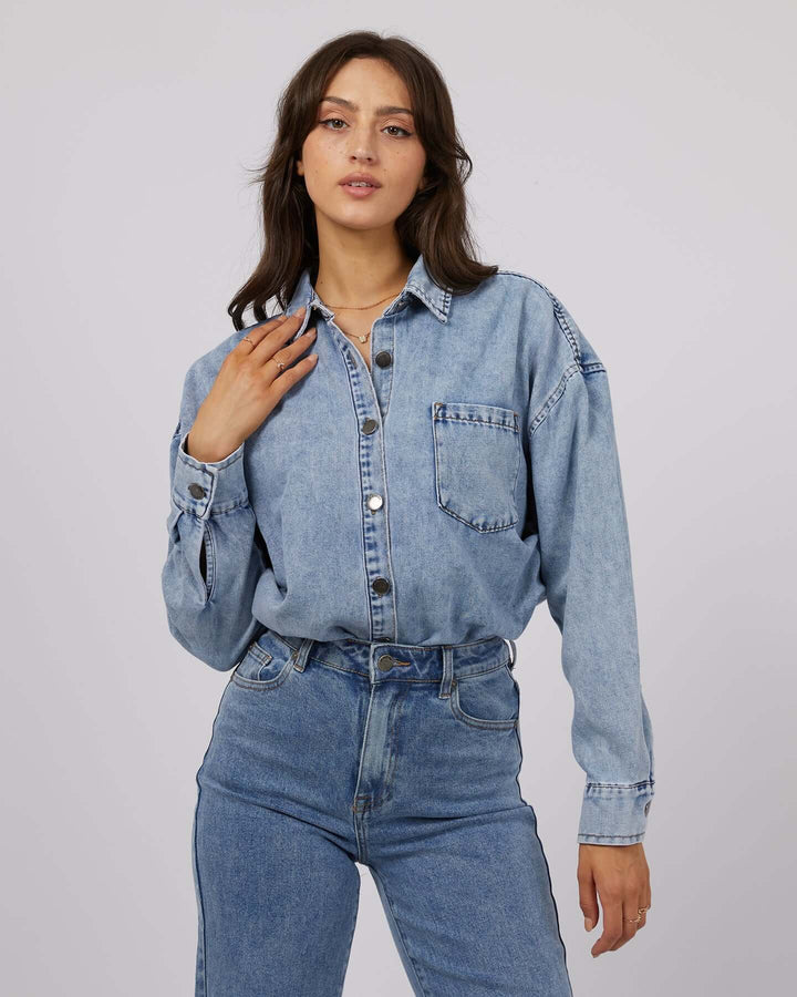 All About Eve - Maci Denim Shirt Light Blue