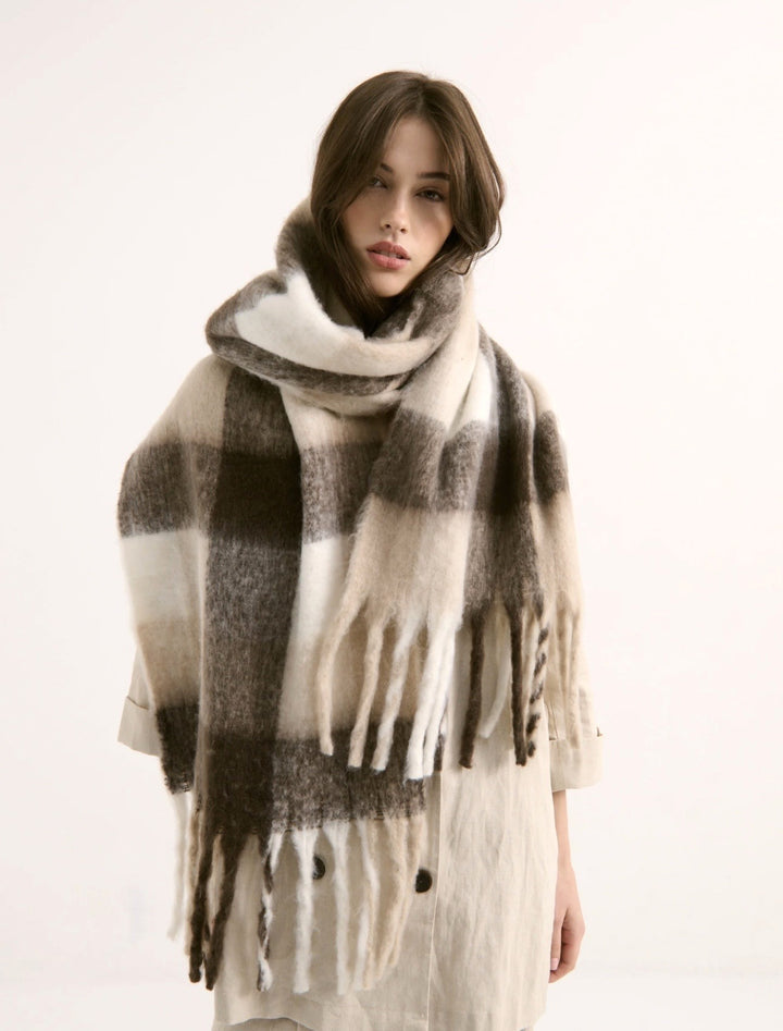 Angels Whisper - Becca Fluffy Scarf  Brown Multi
