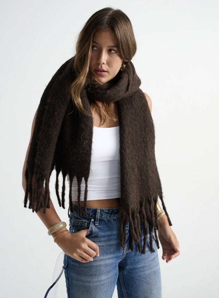 Angels Whisper - Betty Fluffy Scarf Brown