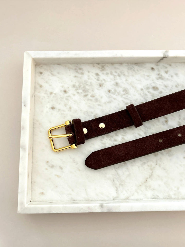 Angels Whisper - Hailey Suede Belt Chocolate