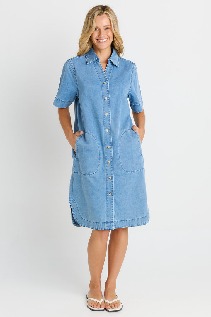 Betty Basics - Dawson Denim Dress Mid Blue