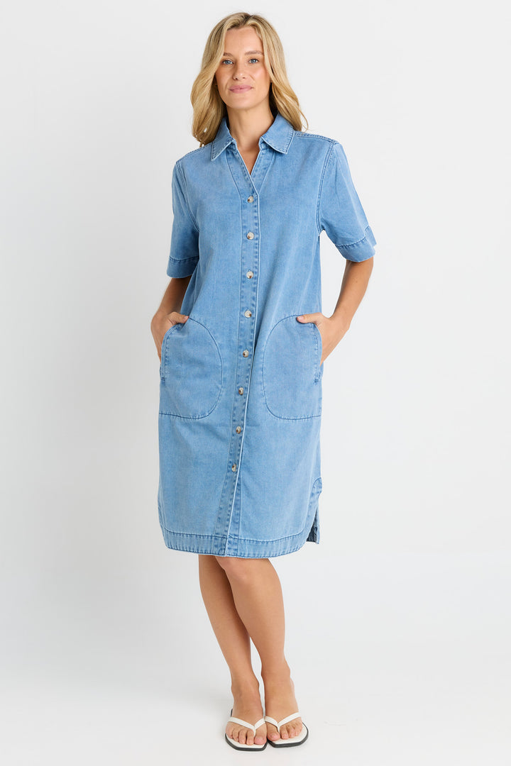 Betty Basics - Dawson Denim Dress Mid Blue
