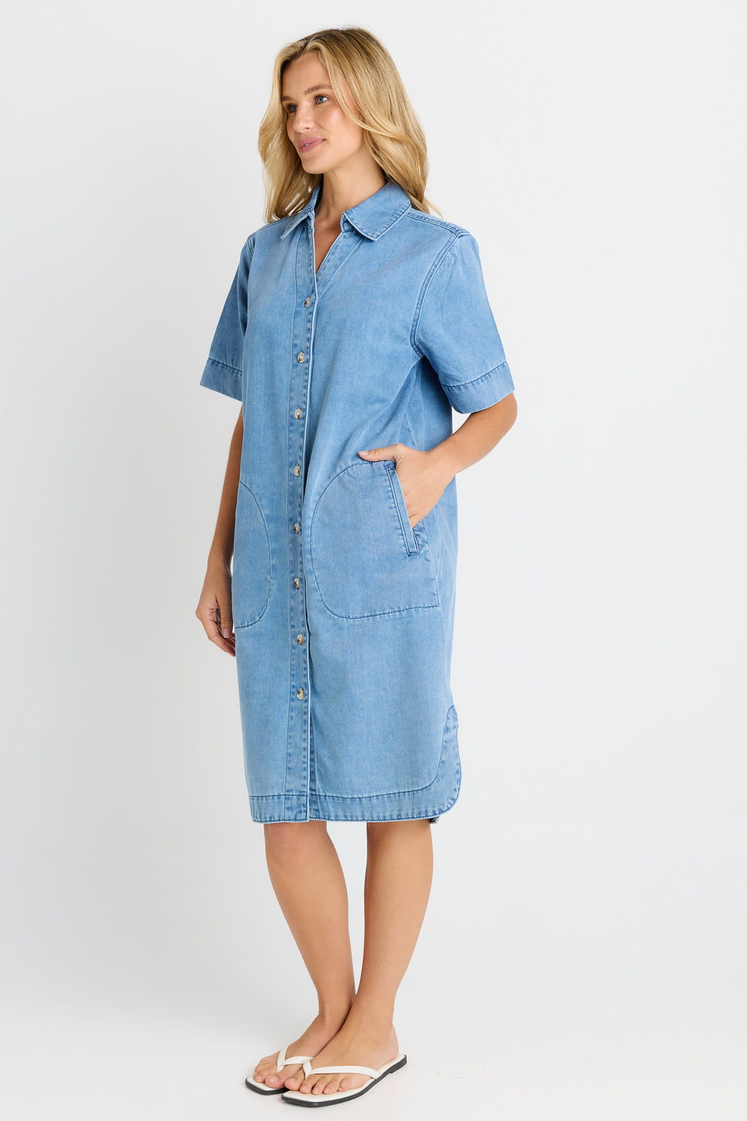 Betty Basics - Dawson Denim Dress Mid Blue