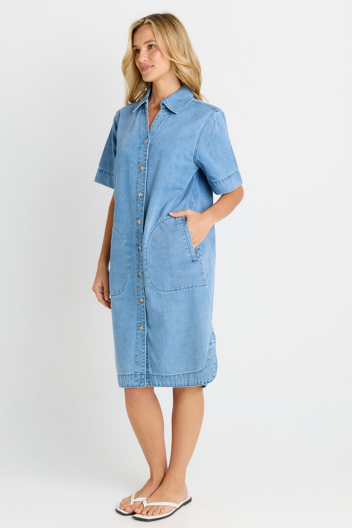 Betty Basics - Dawson Denim Dress Mid Blue
