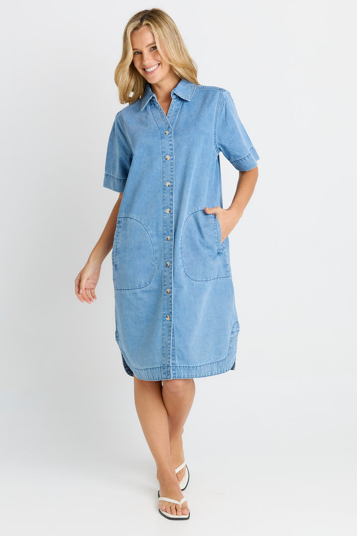 Betty Basics - Dawson Denim Dress Mid Blue